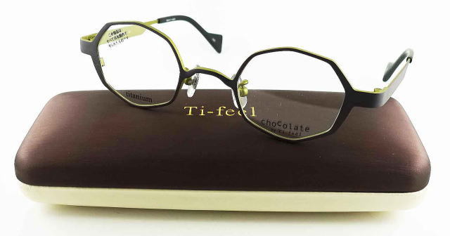 強度近視メガネ「目が小さくならない」Ti-feelティフィールメガネフレームABI-C7/298-S41